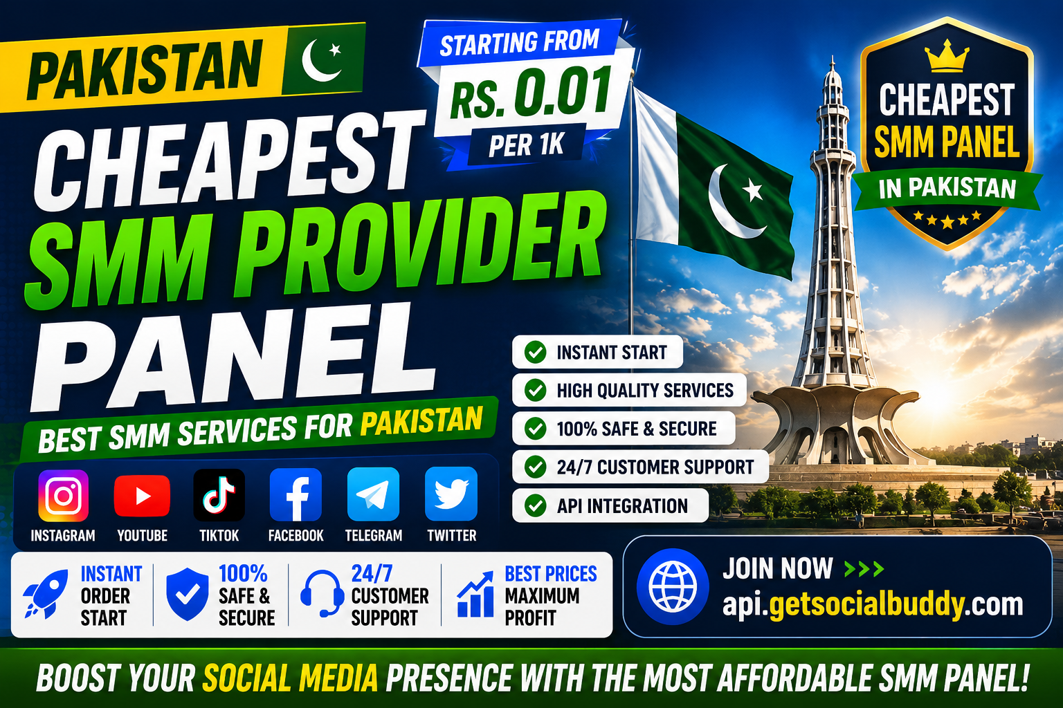 Pakistan Cheapest SMM Provider Panel | GetSocialBuddy