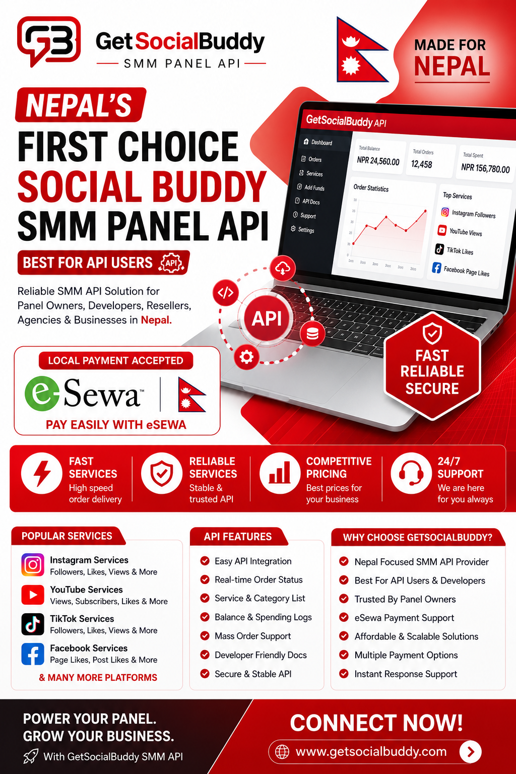 Best SMM Panel for API Users - MADE FOR NEPAL • API FRIENDLY
