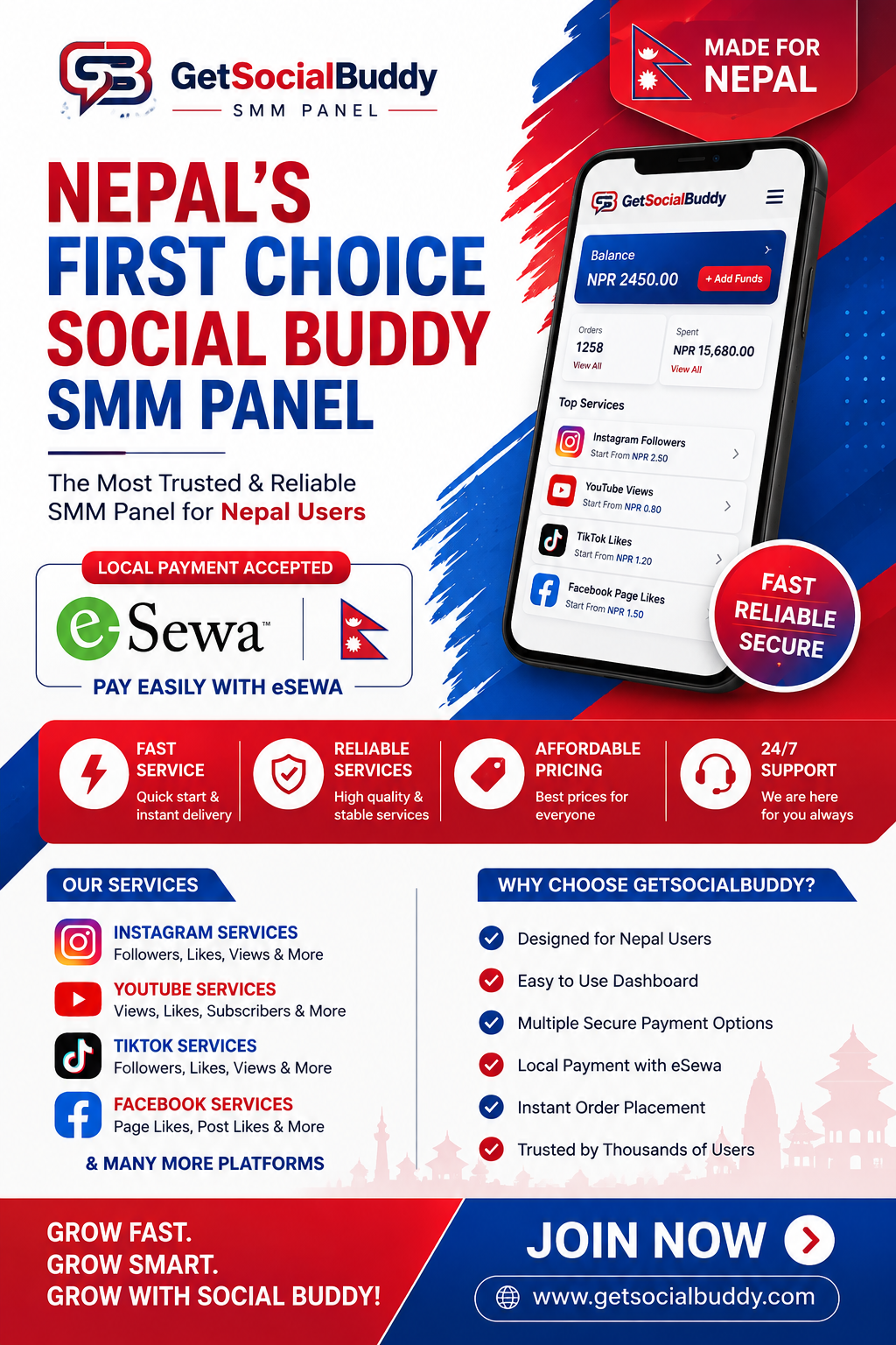 Nepal's First Choice Social Buddy SMM Panel For API
